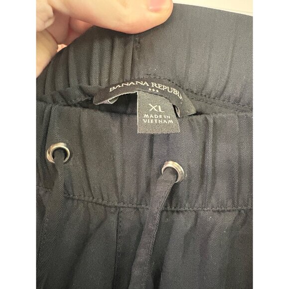 Banana Republic Women's Black Lyocell Jogger Pants Elastic Waist Pull On Size XL - Picture 6 of 11